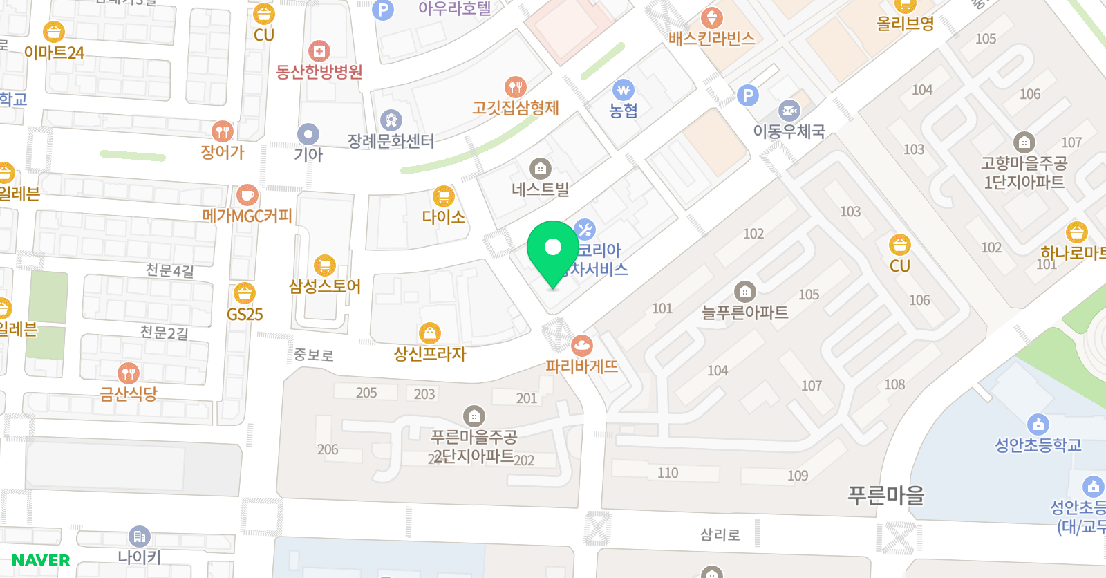 프리미엄 아트스쿨 미술학원 안산 본원 위치