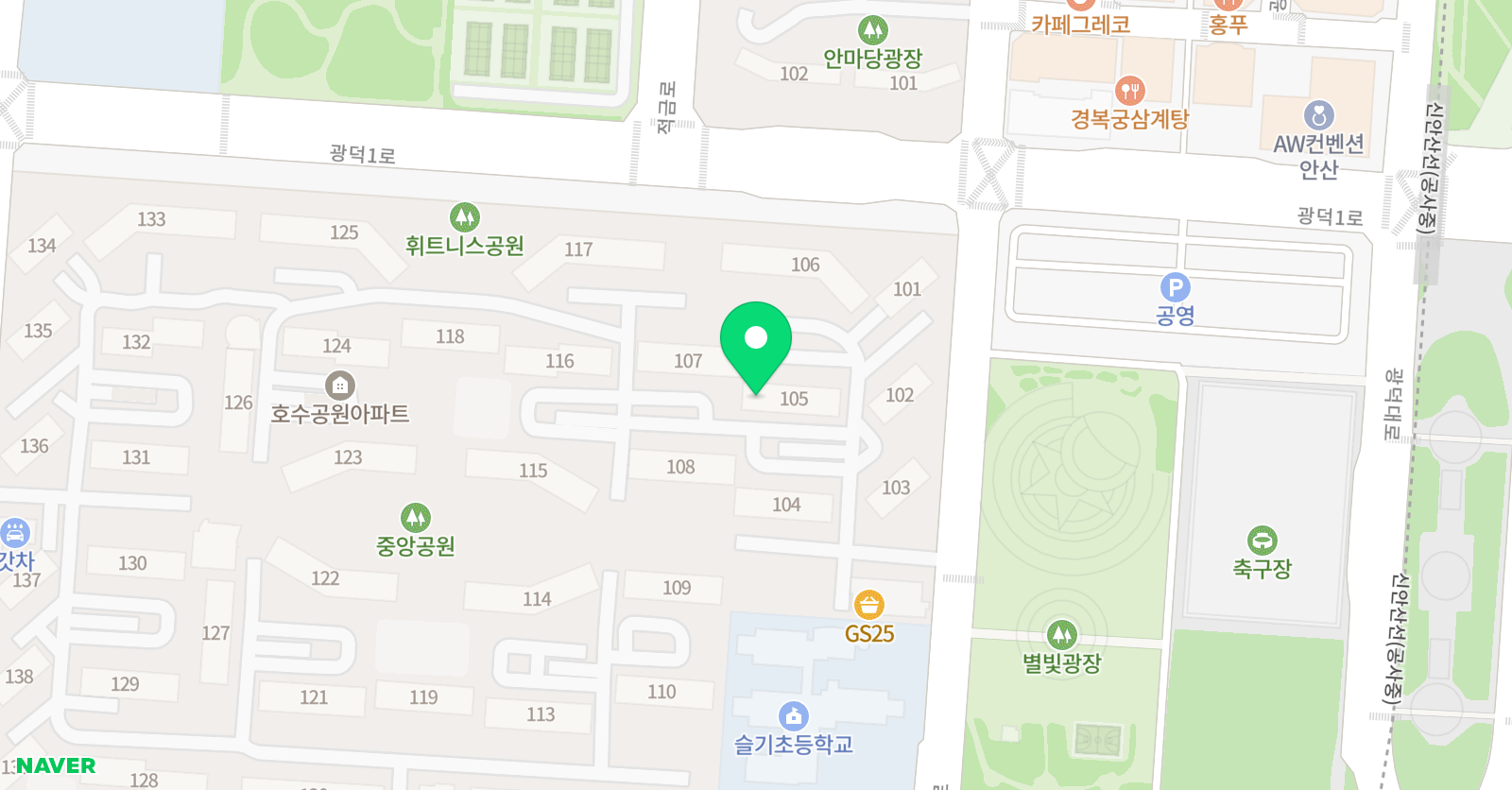 스마트해법 수학 안산호수공원대림점 위치