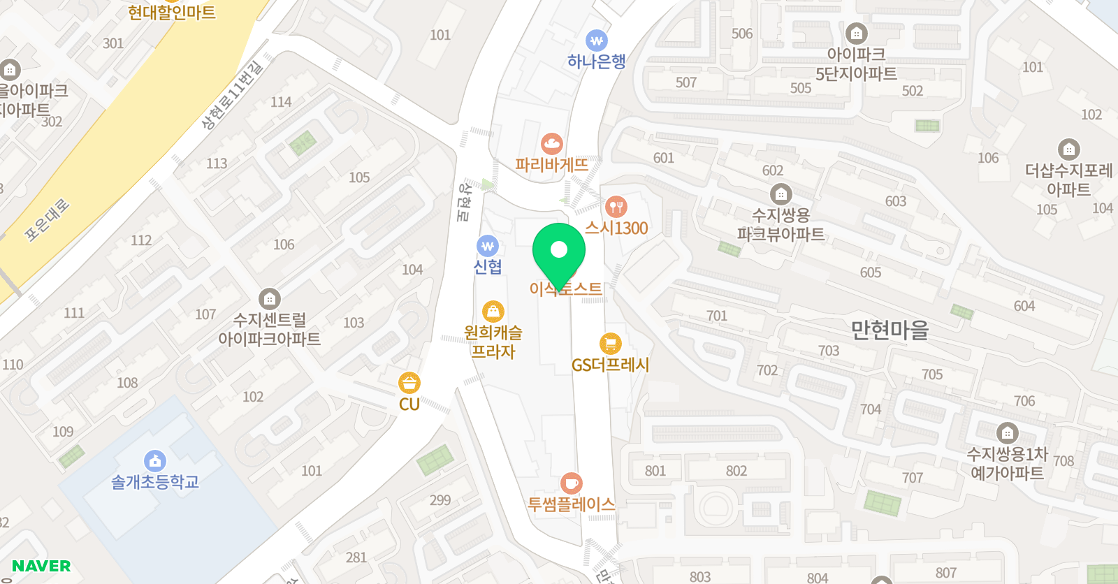 이투스 수학학원 상현2동점 위치