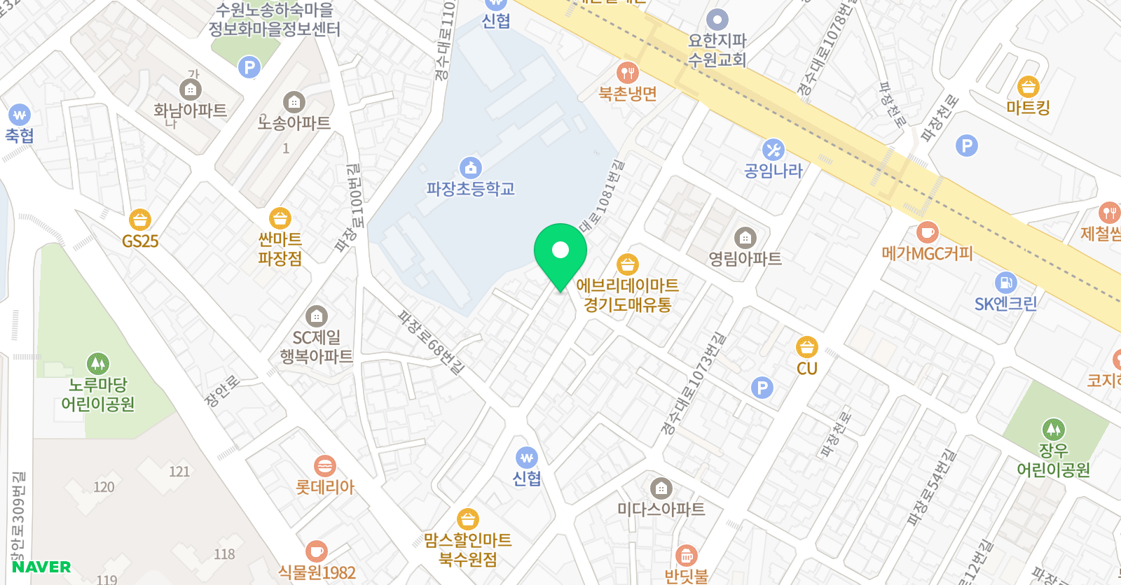 튼튼영어마스터클럽 장안파장 학원 위치