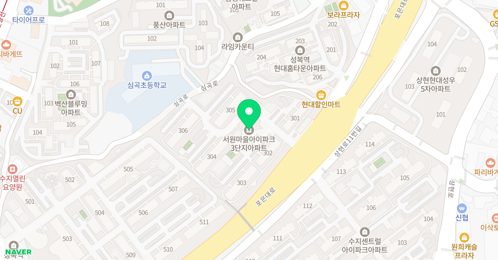 스마트해법수학 수지서원현대점 위치