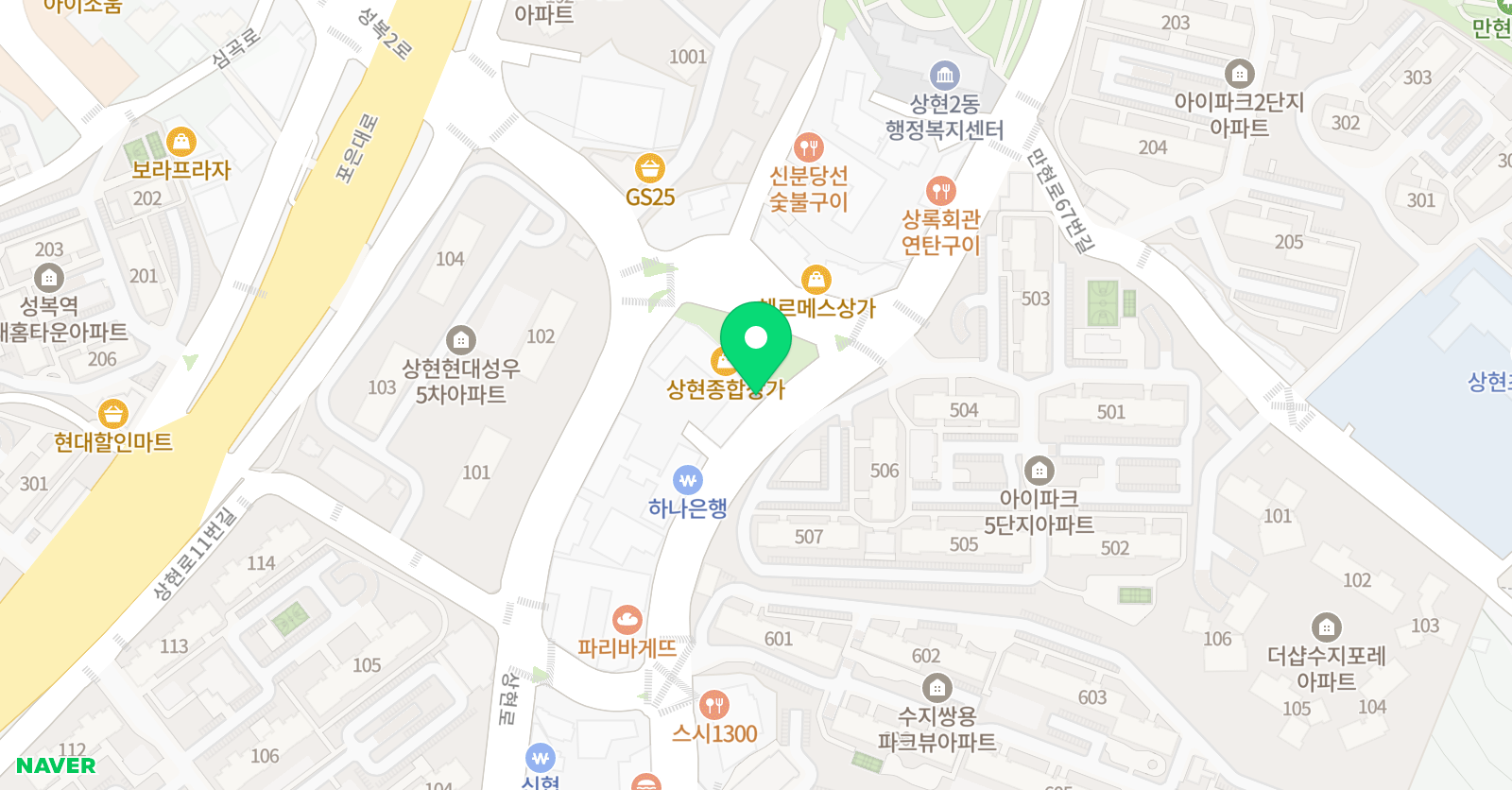 JNA 댄스스튜디오 상현점 위치