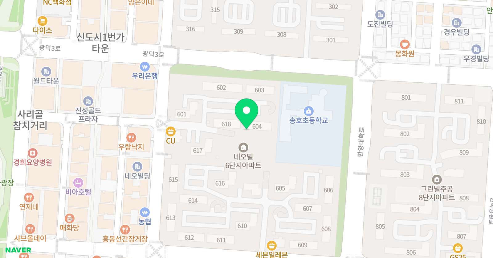 아소비 안산네오빌6단지점 위치