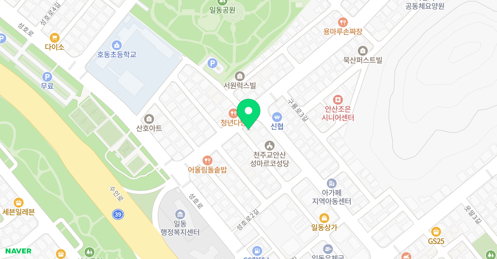 눈높이러닝센터 호동학원 위치