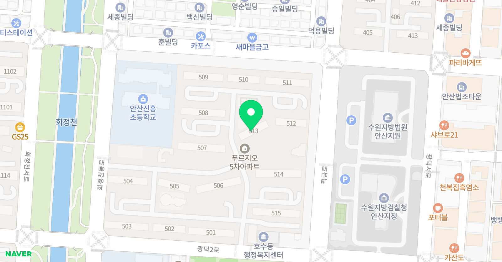 리드인 푸르지오5차점 위치