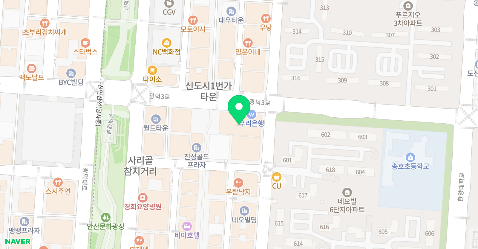 올리브나무 미술학원 위치