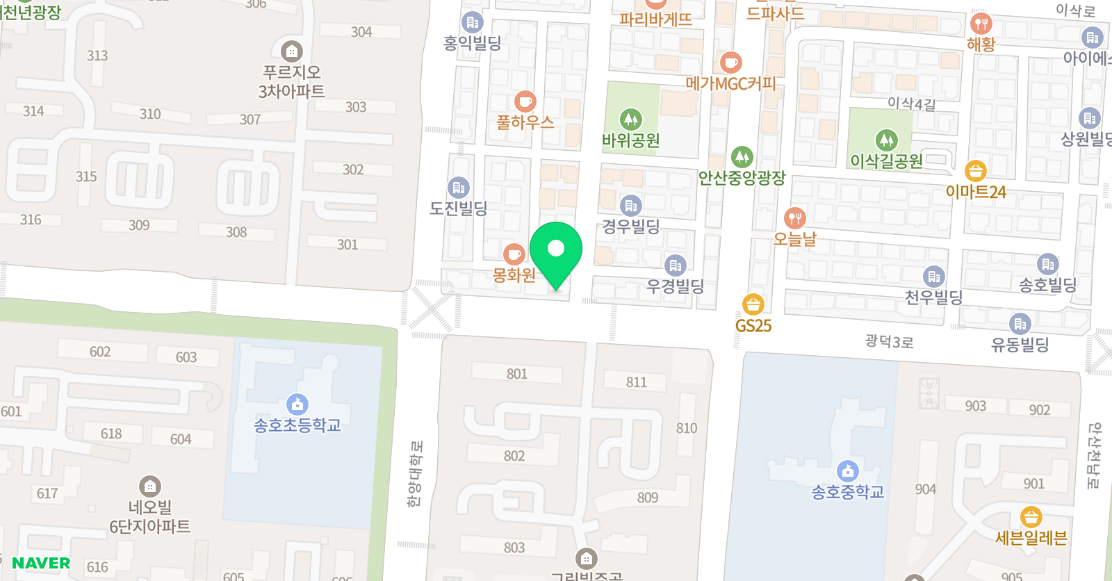 한빛 무용학원 위치