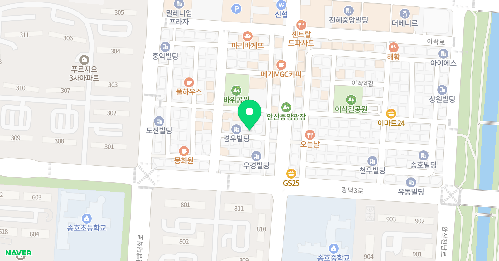 미루샘 학원 위치