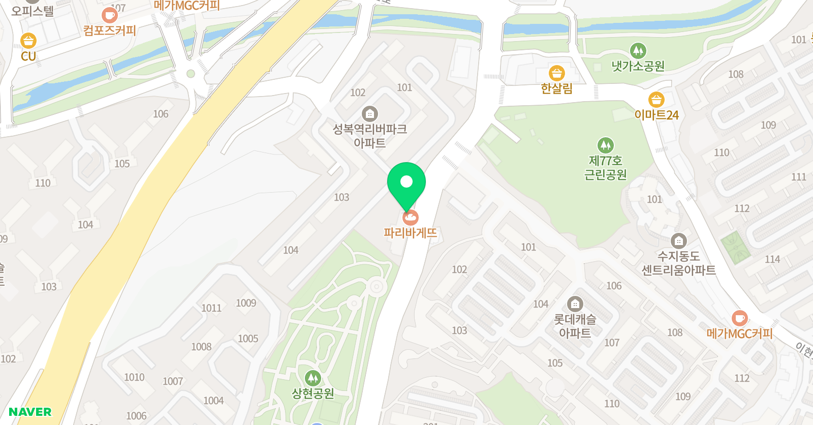 용인대 수지상현 태권도 위치