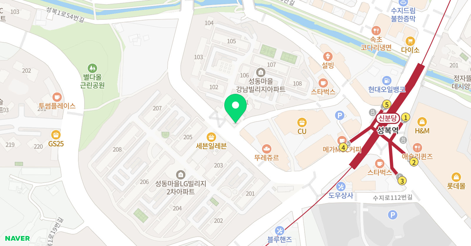 스마트해법 수학 성복데이파크점 위치