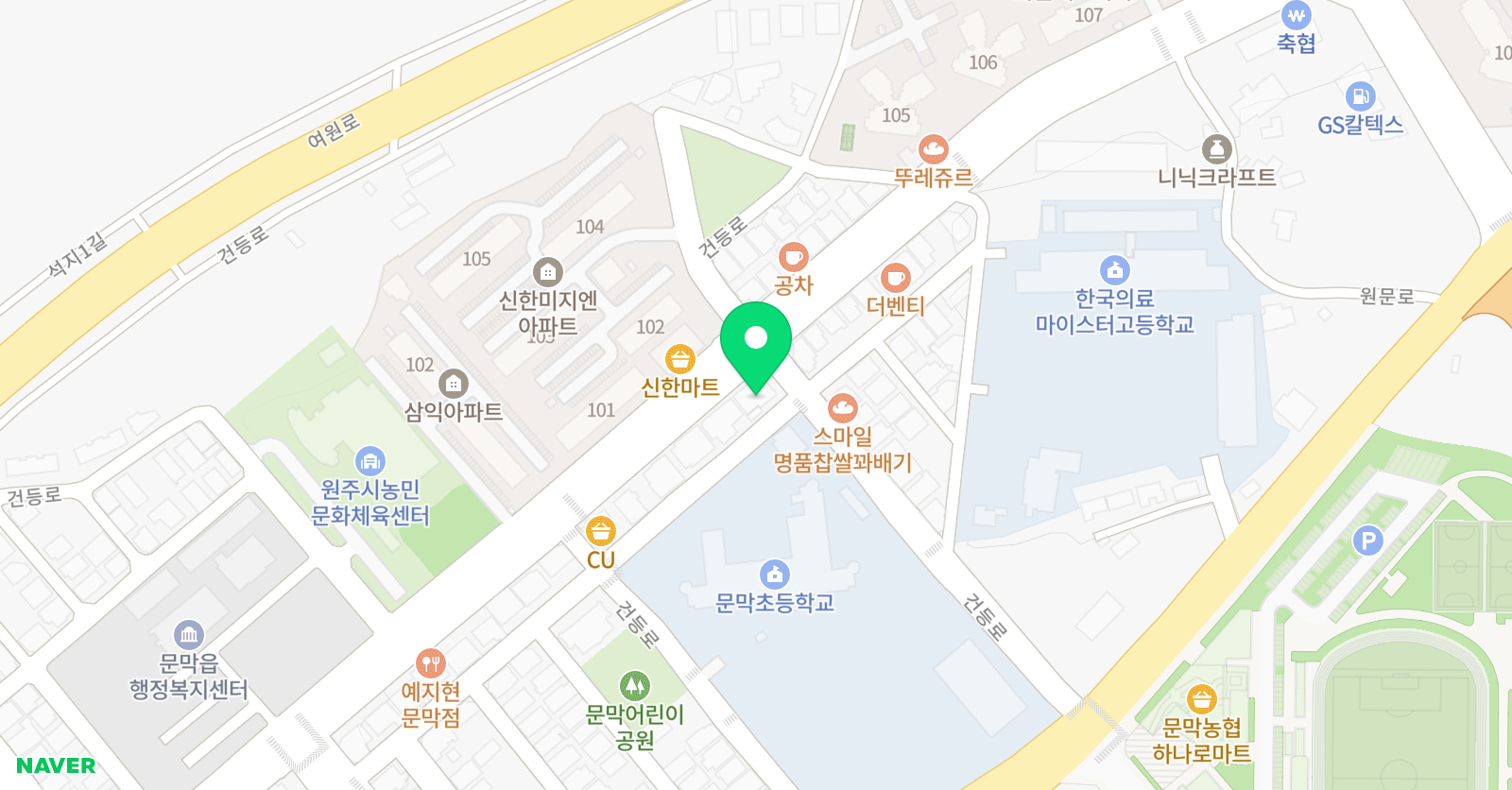 YBM시사 영수학원 문막점 위치