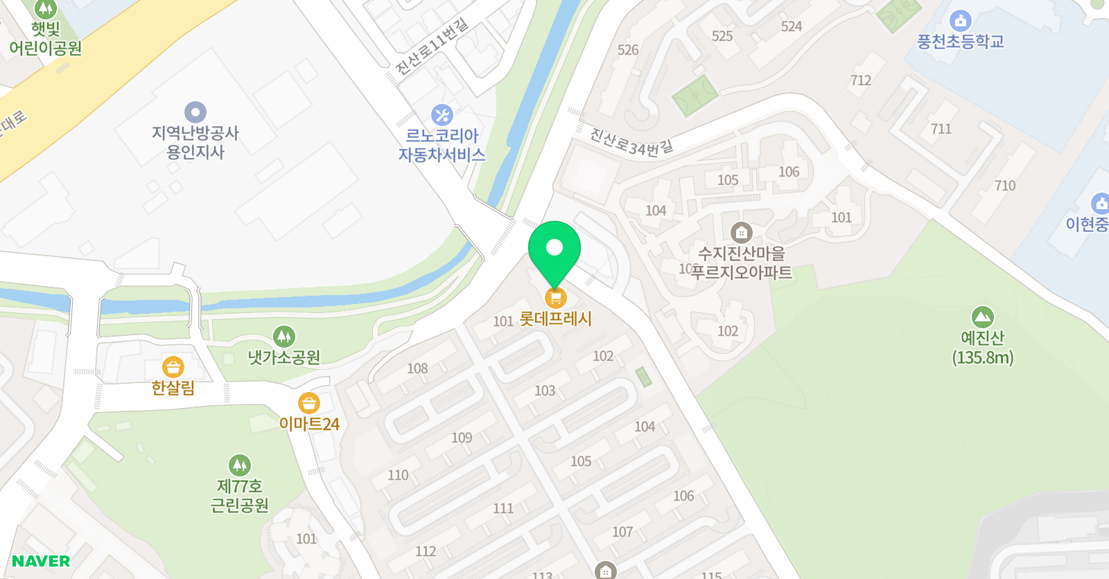 튼튼영어마스터클럽 영어 수지송화마을점 위치
