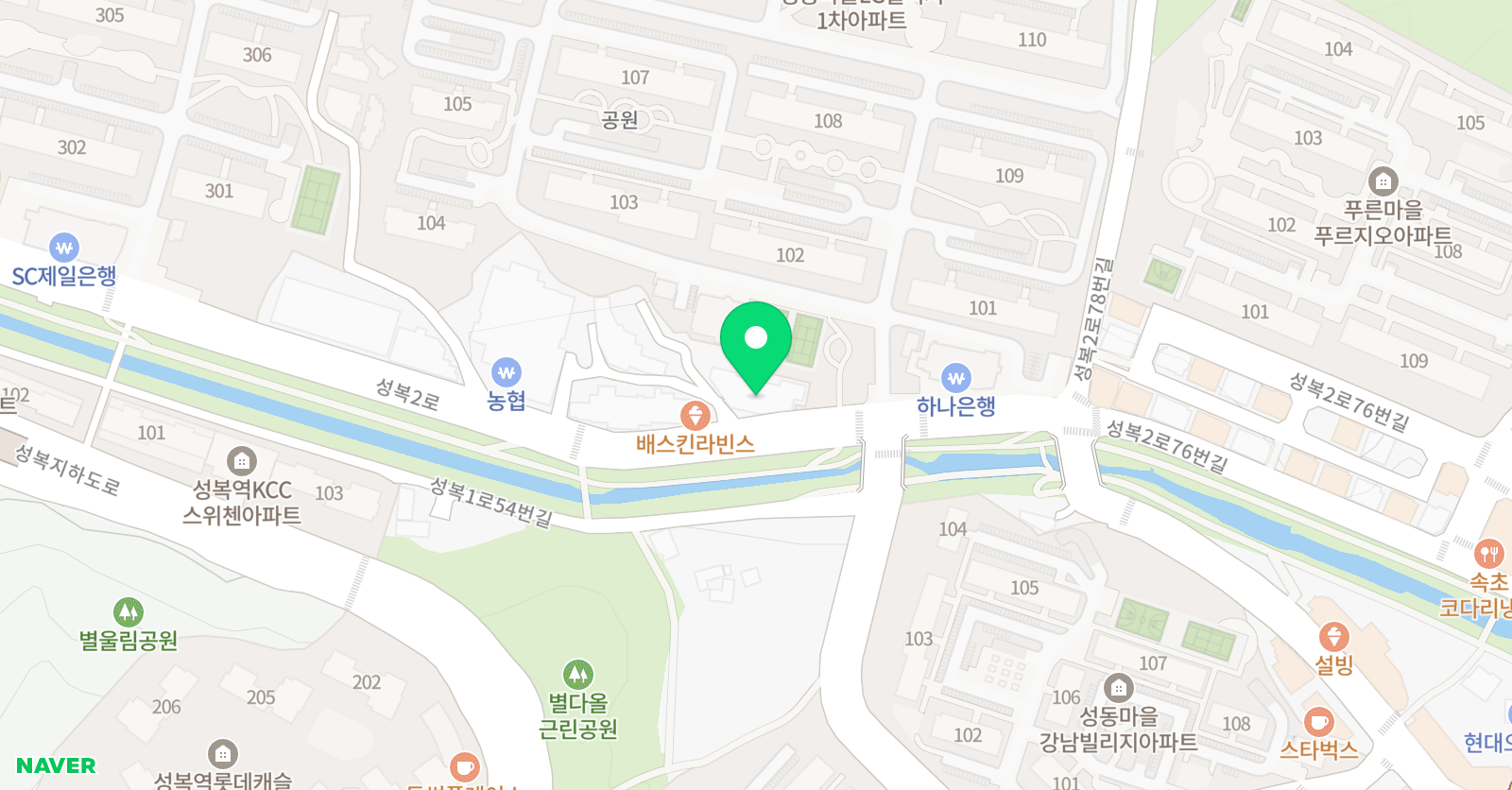 홍샘 수학학원 위치