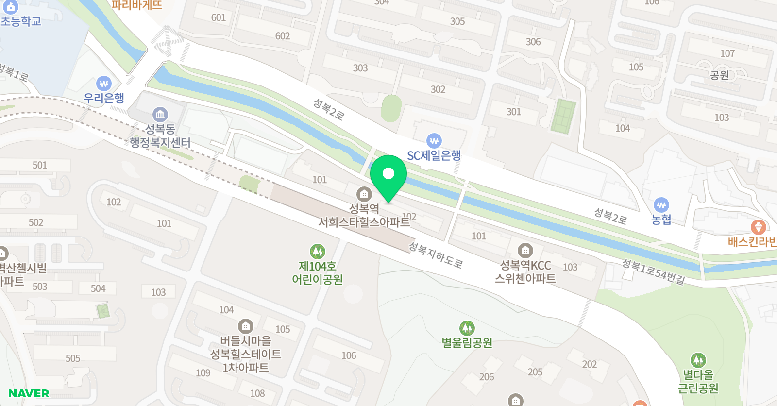 아카데미창 성복중앙점 위치