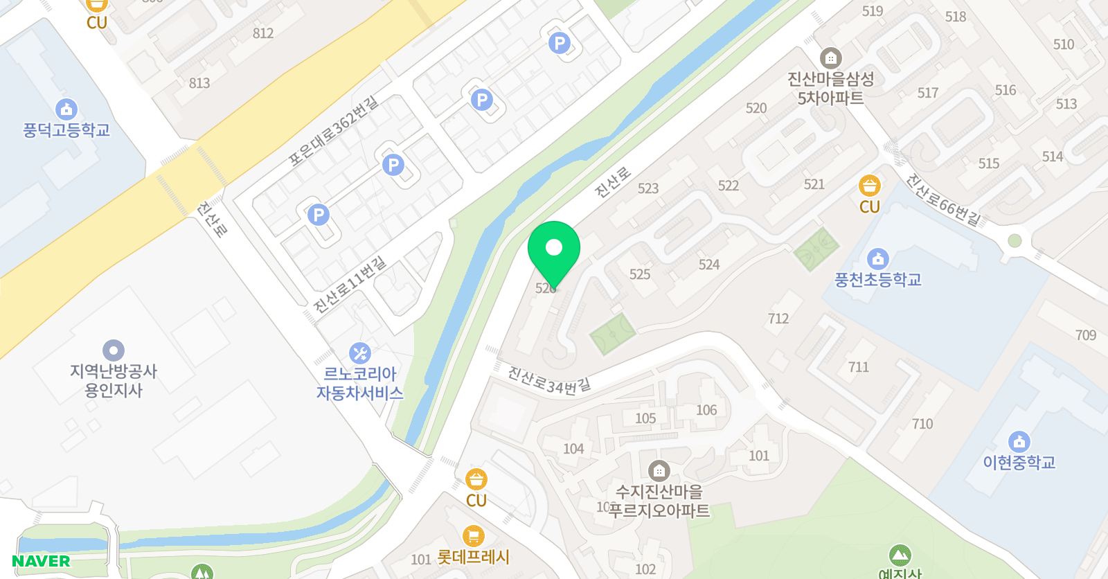 키즈엔리딩 수지진산점 위치