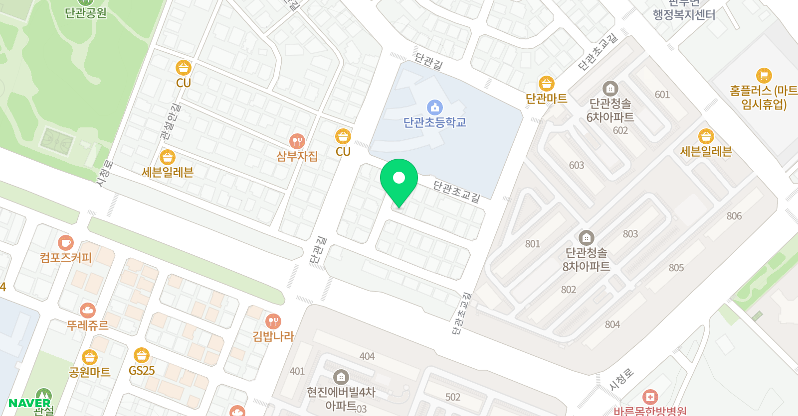 아트앤하트 원주관설단관 미술학원 위치