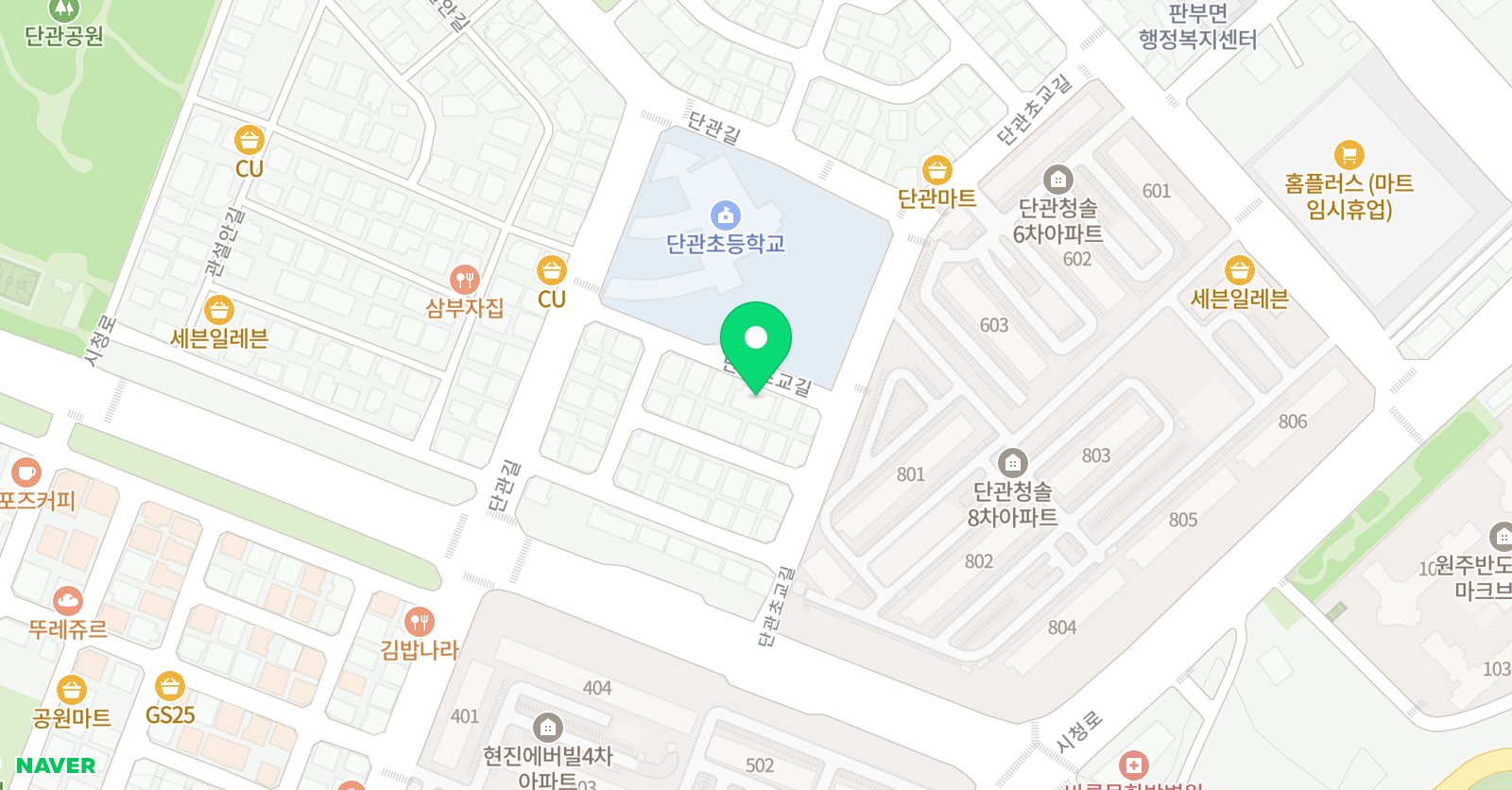 지앤비 영어전문학원 무궁화 수학 위치