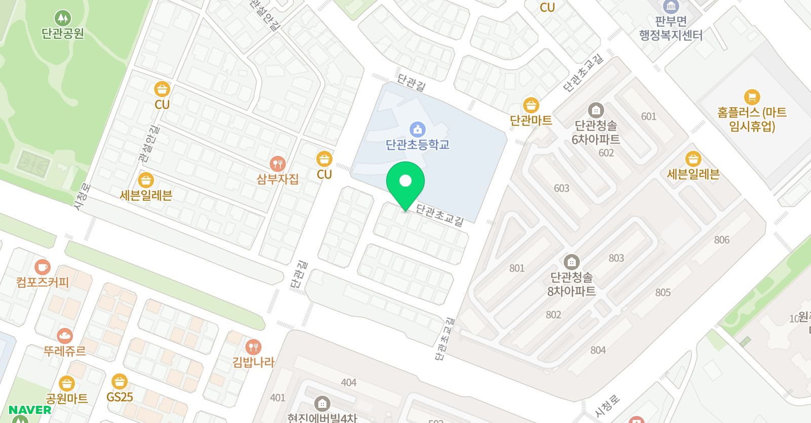 뮤엠 영어 단관점 위치
