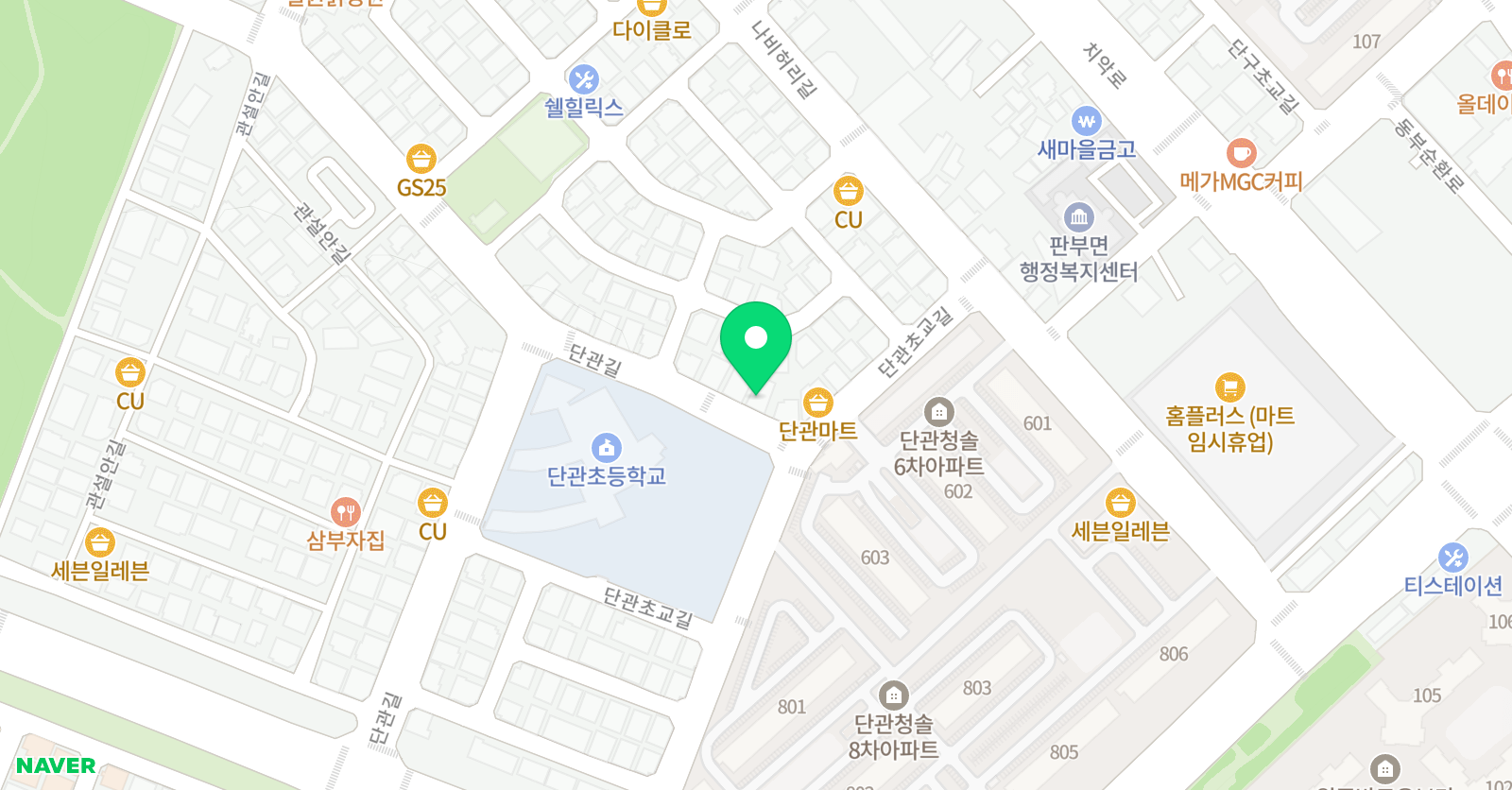 이선생 수학학원 단관 위치