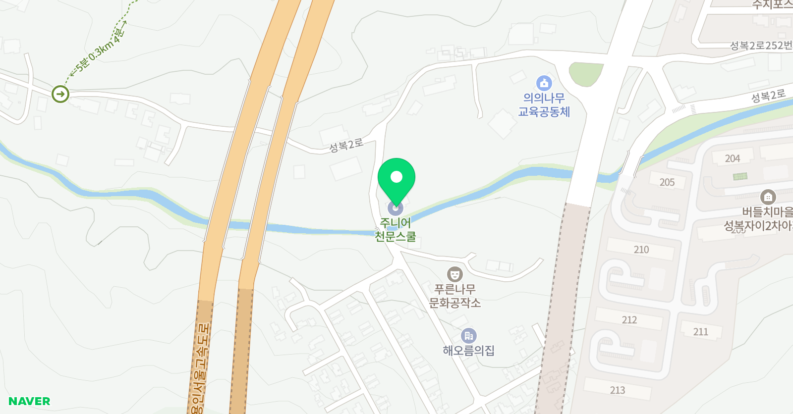 주니어천문스쿨 수지점 위치