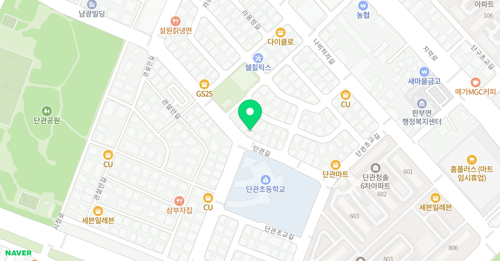 아소비 원주관설센터학원 위치