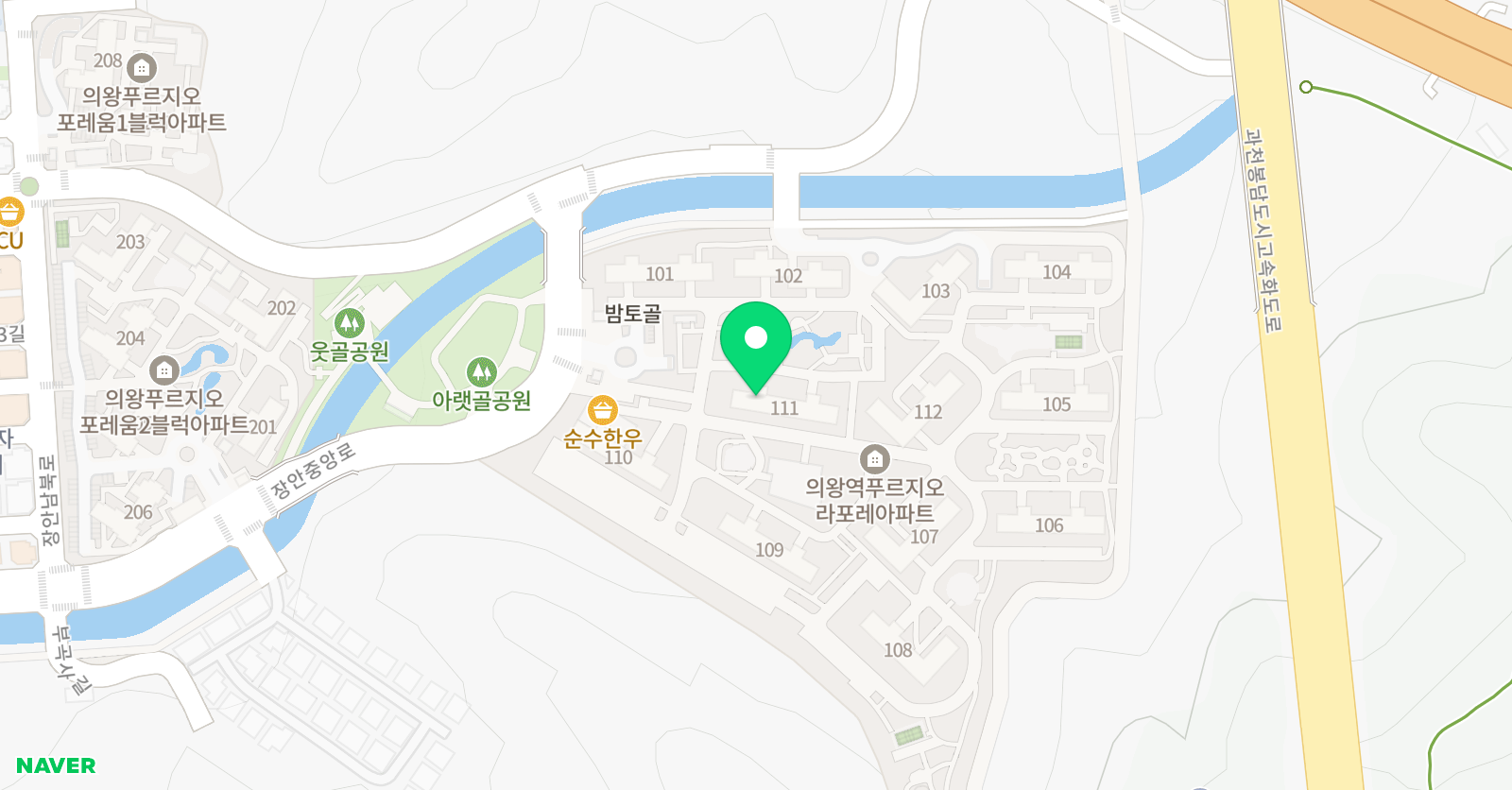 뮤엠영어 장안파크푸르지오NEST 위치