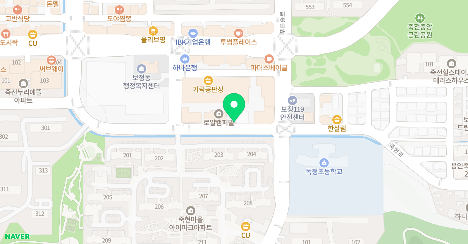죽전 파인만학원 위치