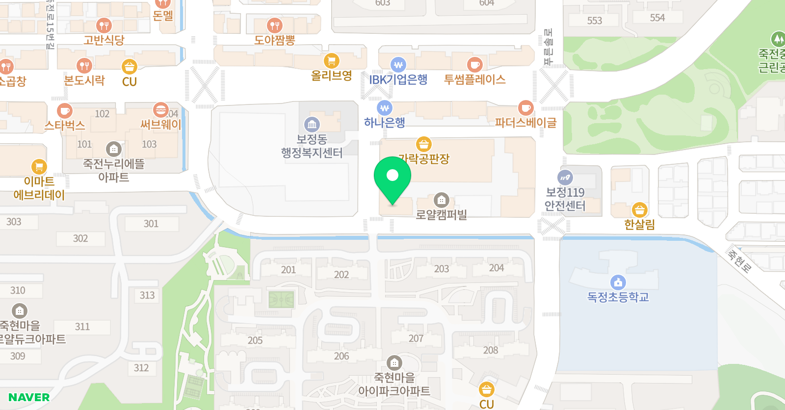 EiE고려대어학원 용인보정캠퍼스 위치