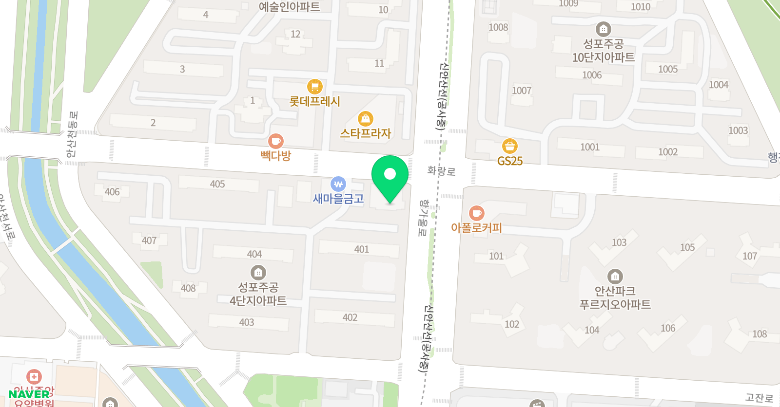 어린음악대 성포예리원 위치