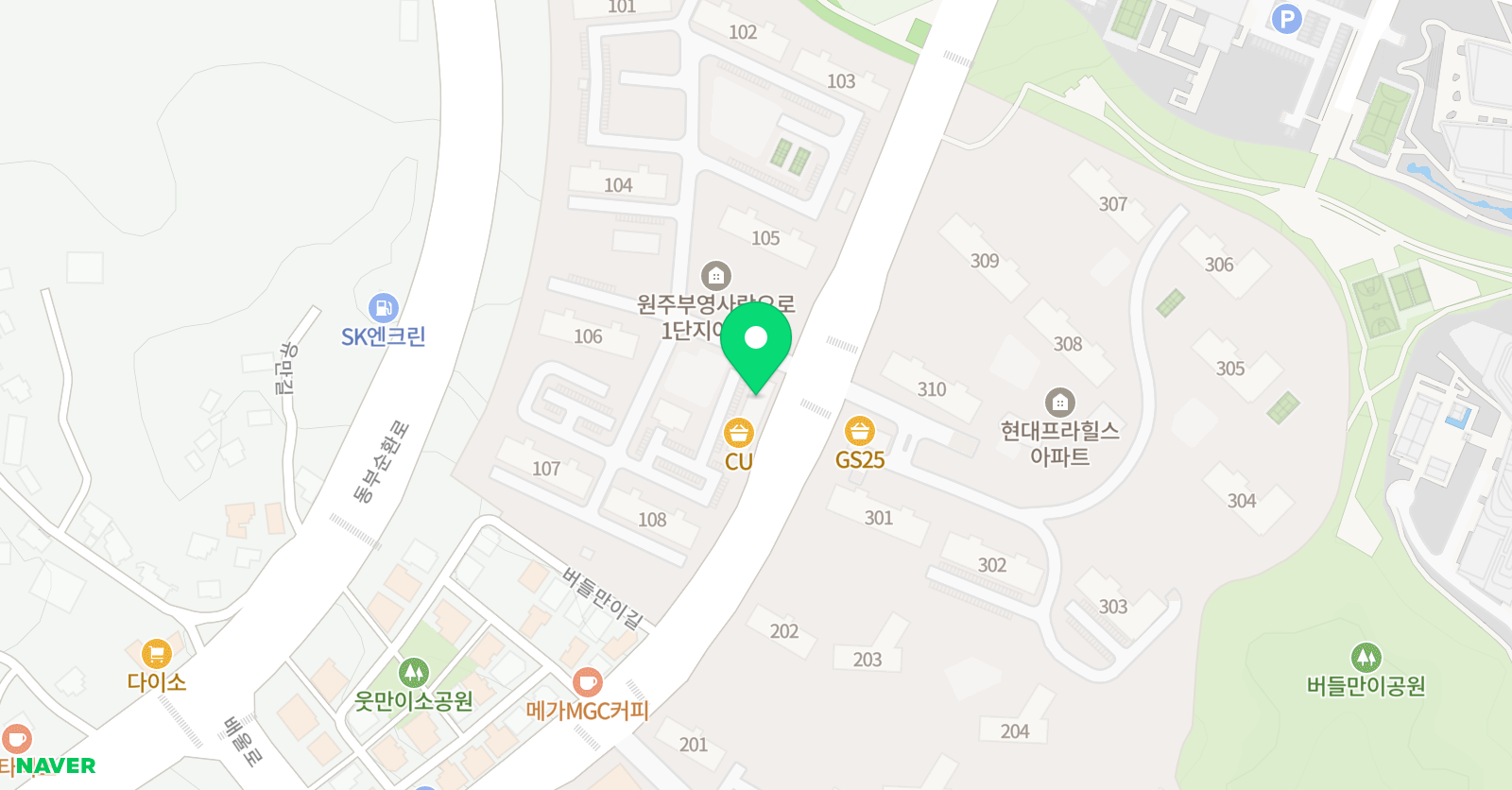 용인대미르 태권도 위치