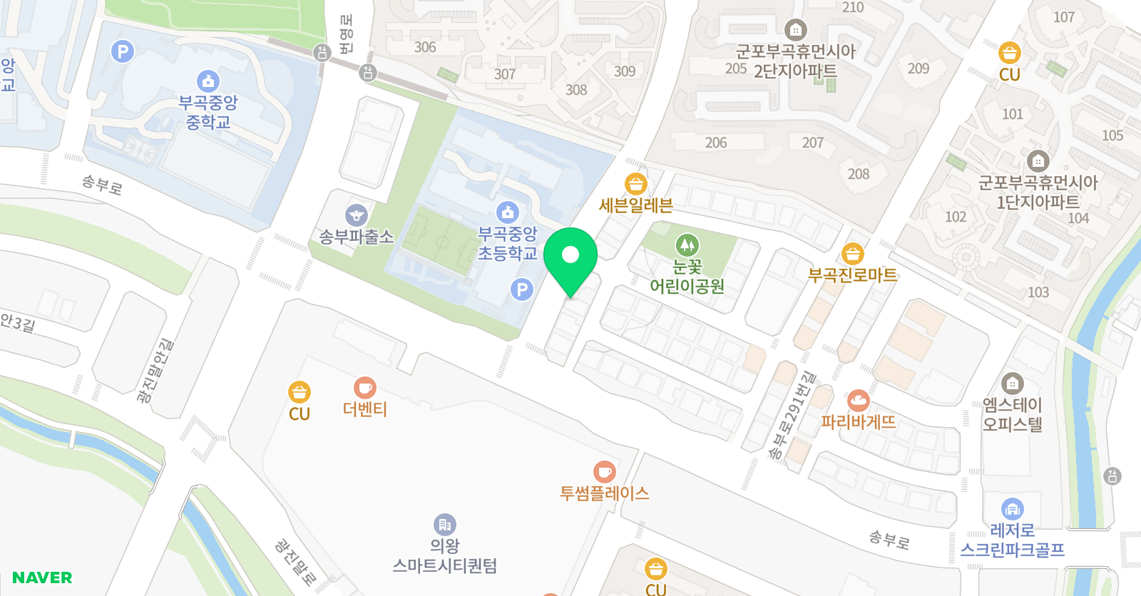뮤엠 영어 군포부곡캠퍼스 위치