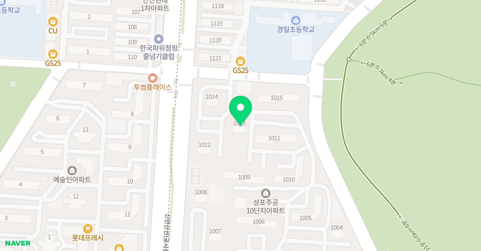아소비 안산 성포주공10단지점 위치