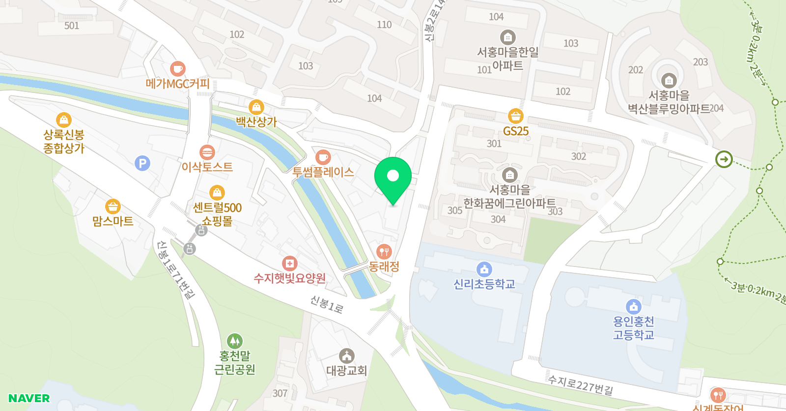매쓰플랜 수학학원 신봉학원 위치
