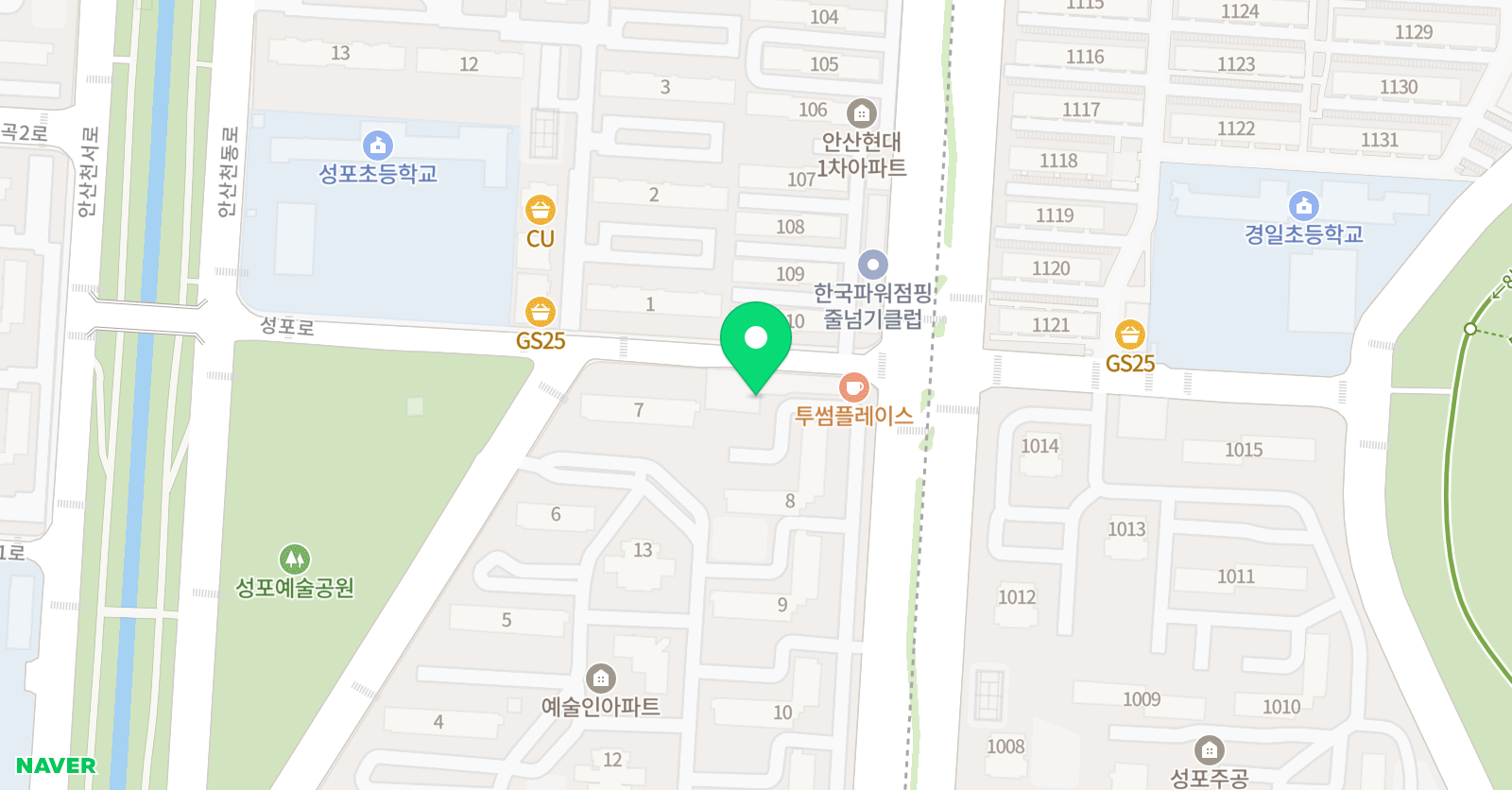 아이비티주니어 성포동1센터 위치