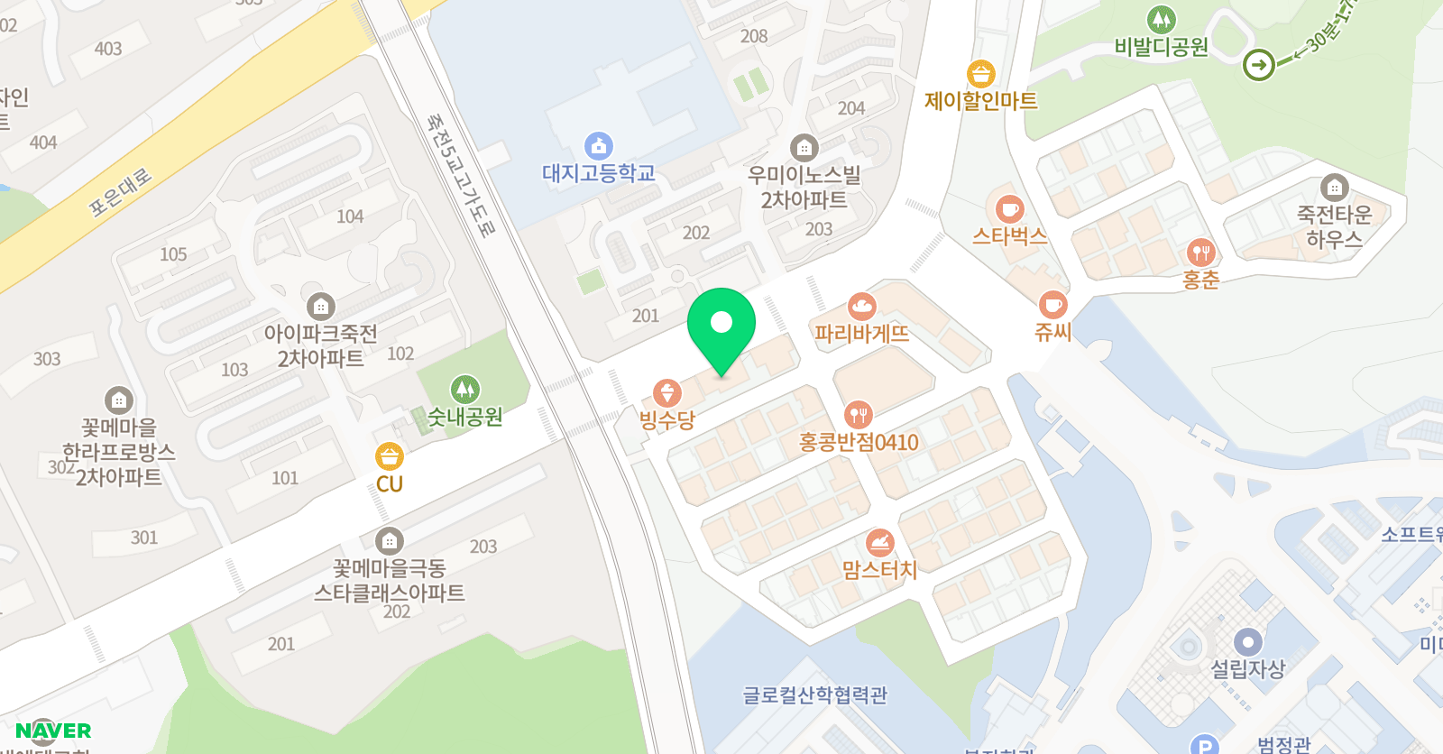 고릴라크루 댄스학원 죽전점 위치