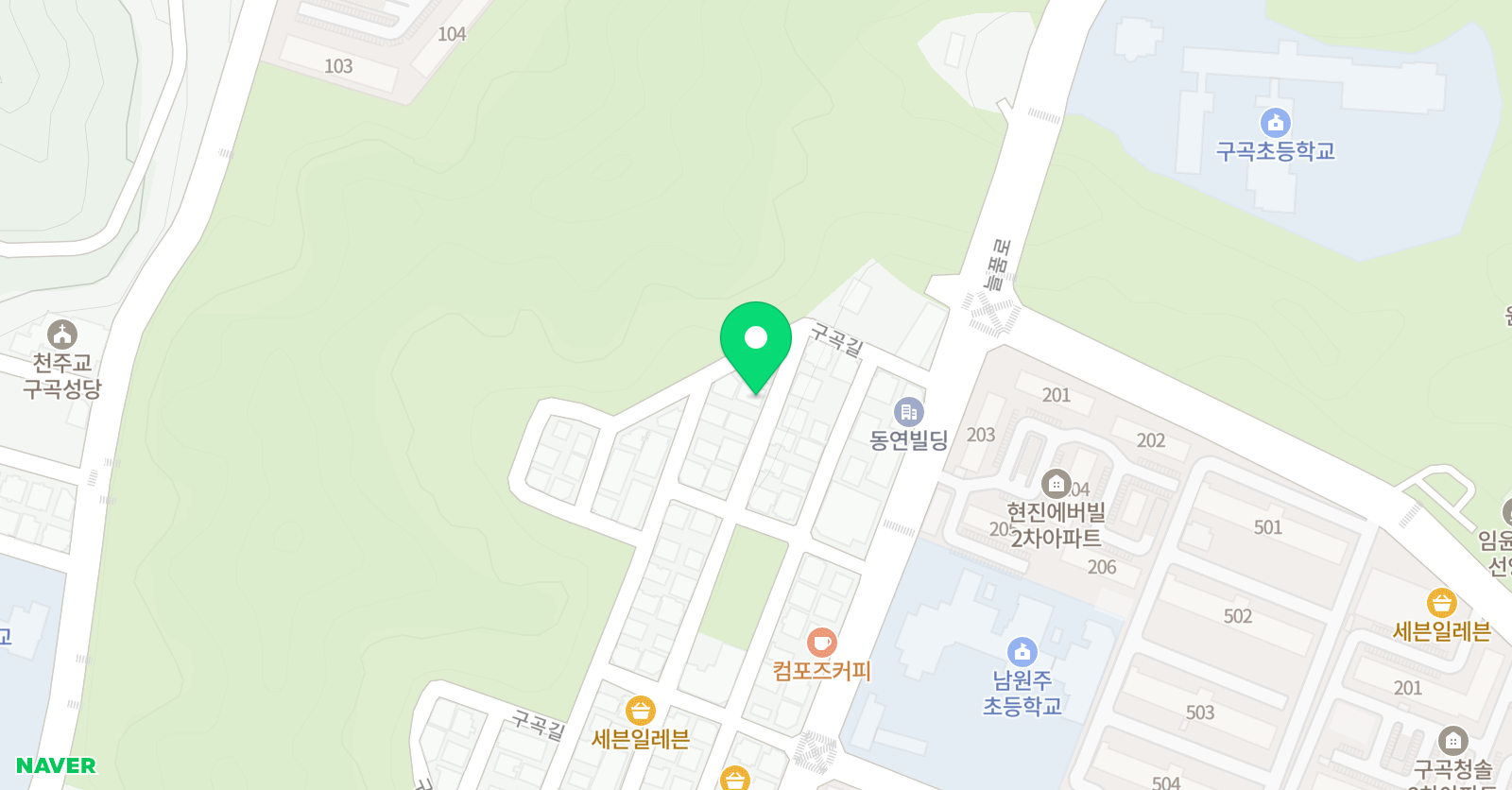 튼튼영어마스터클럽 구곡점 위치