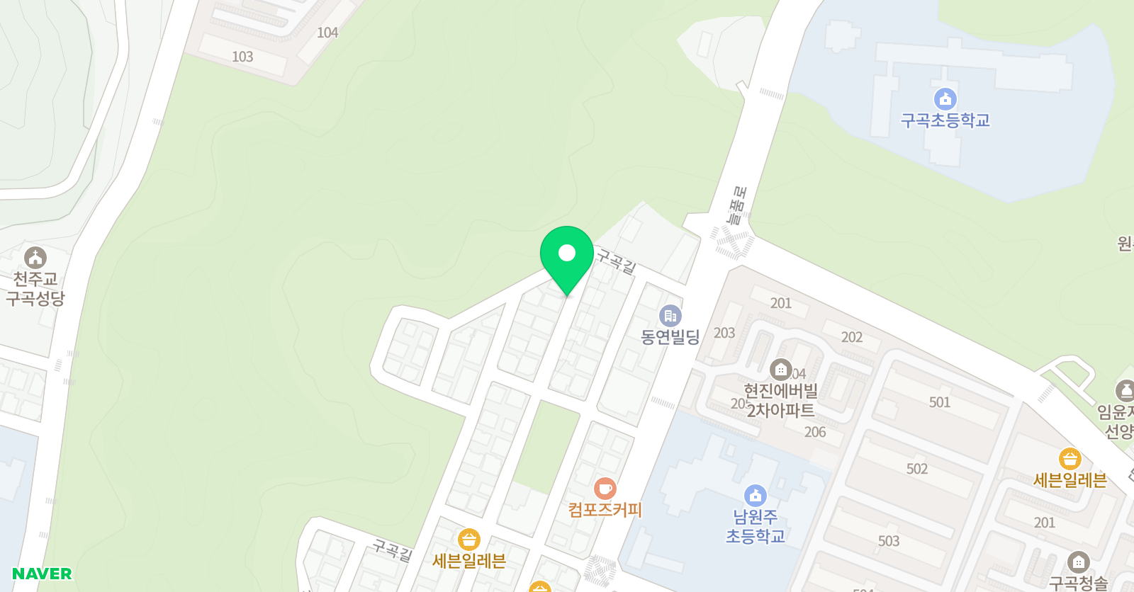 뮤엠영어 구곡학원 위치