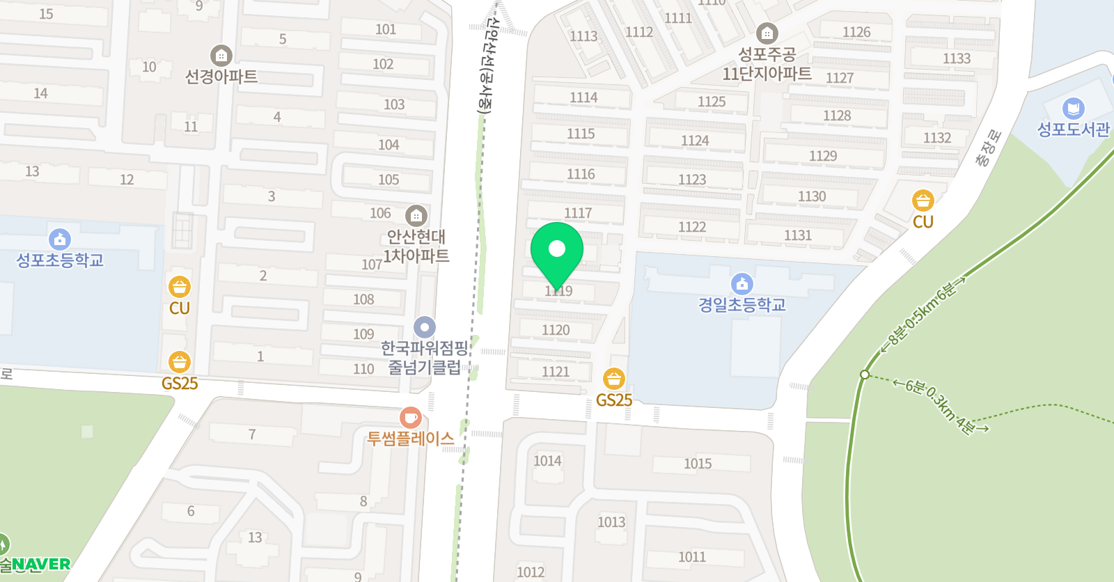 안산 영어회화 타이탄 영어 위치