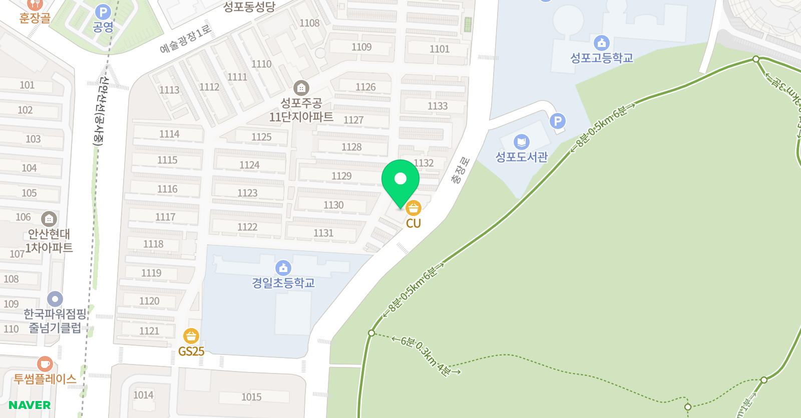 다수인 안산 학원 위치