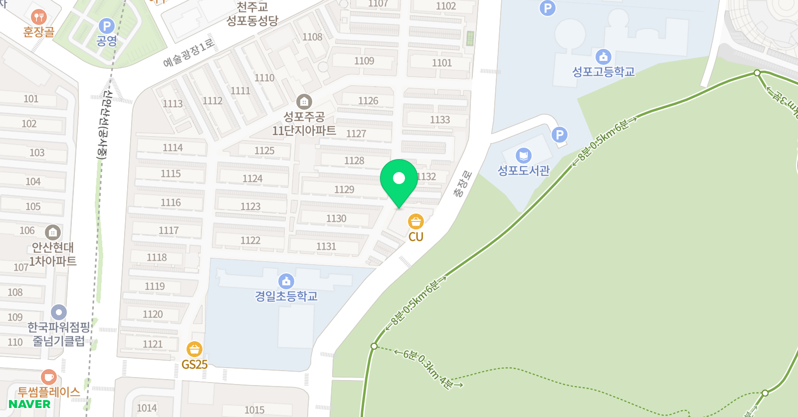 정수 태권도 위치