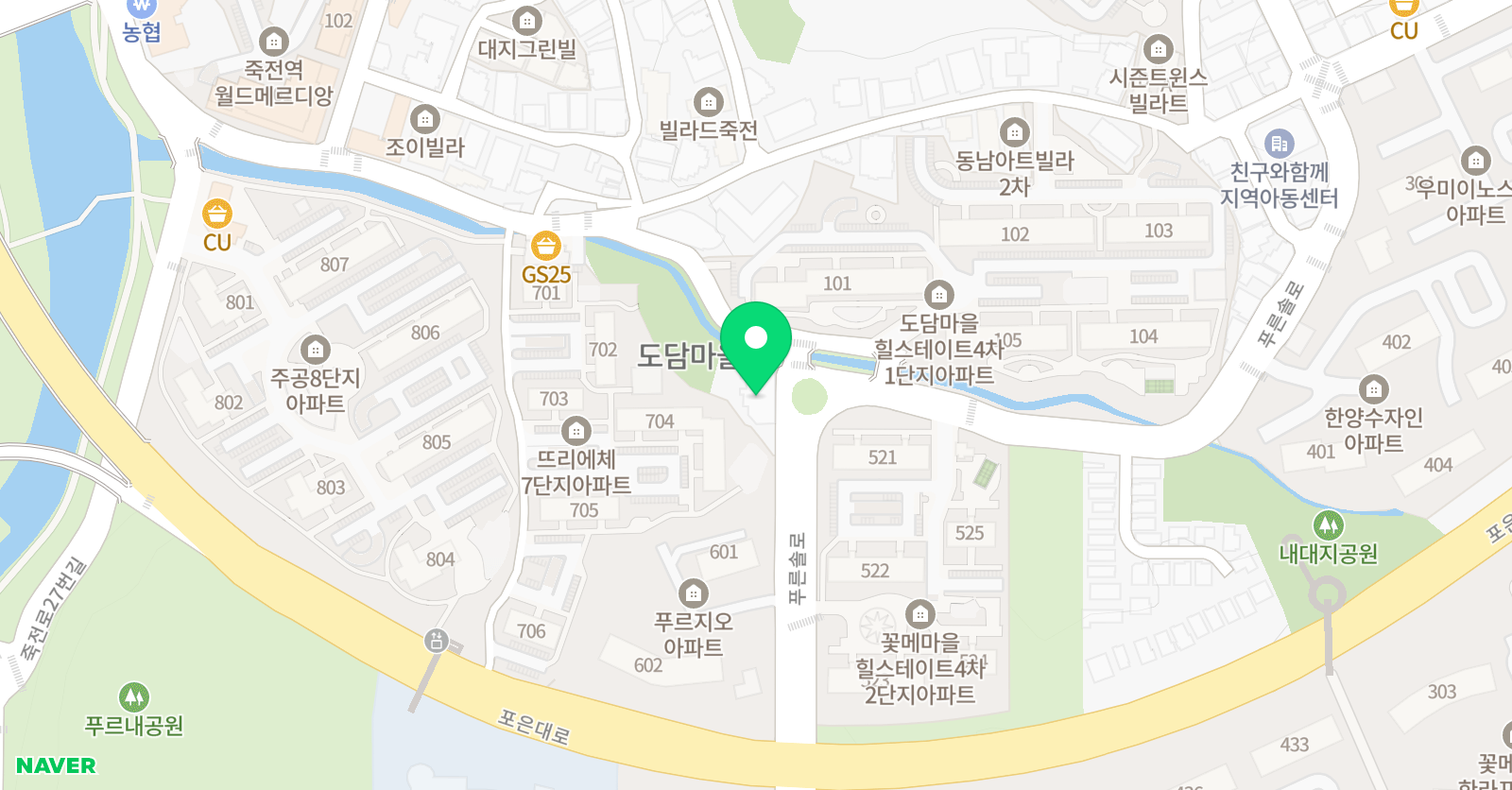 용인대 타이곤 태권도장 위치