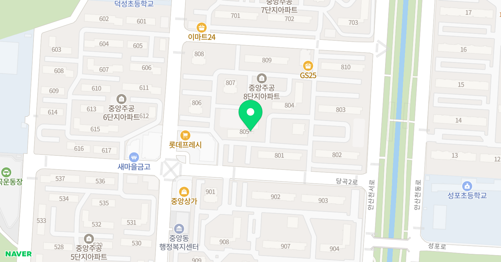 3030 영어학원 고잔중앙러닝센터 위치