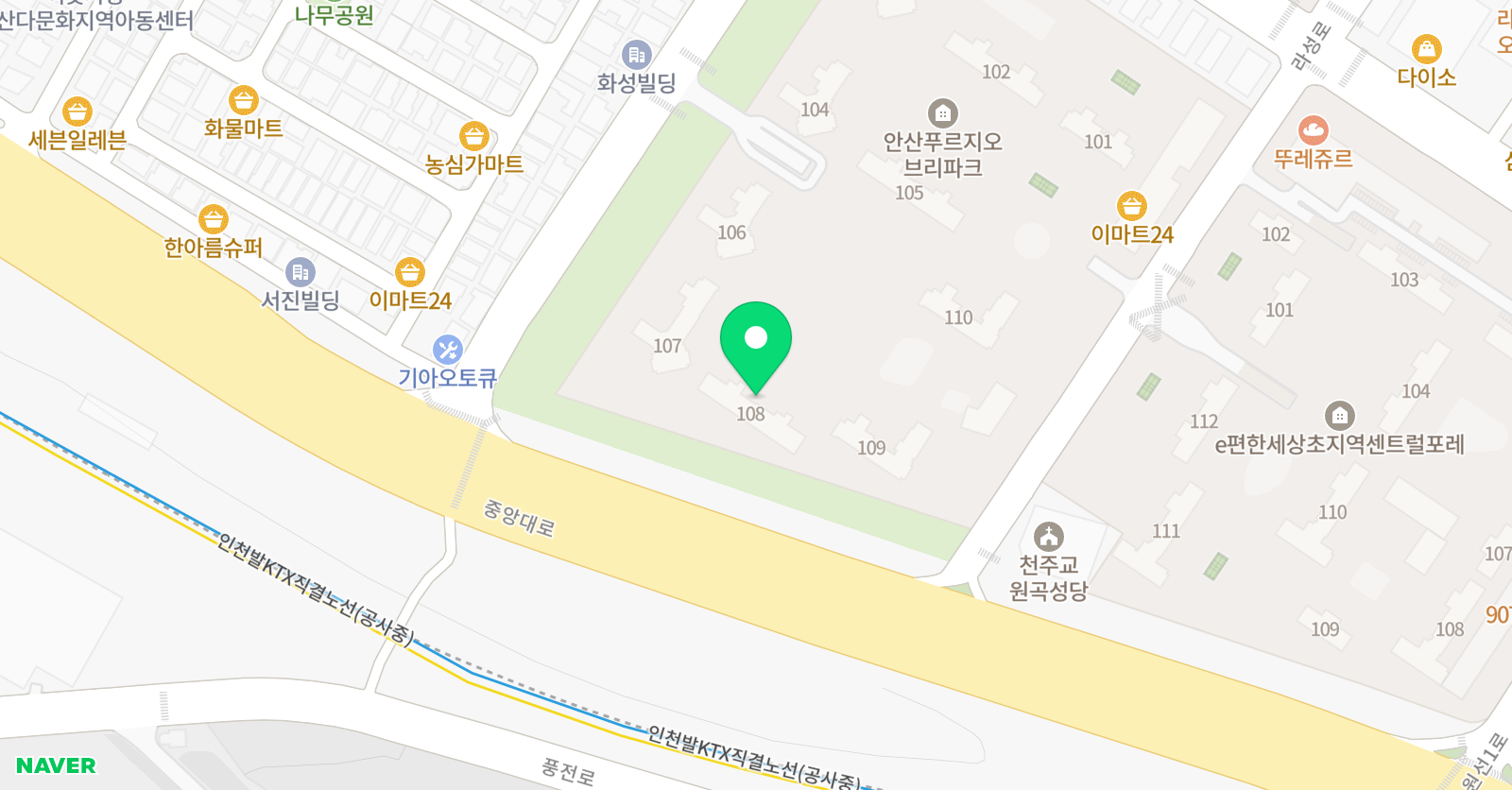 아소비 안산브리파크점 위치