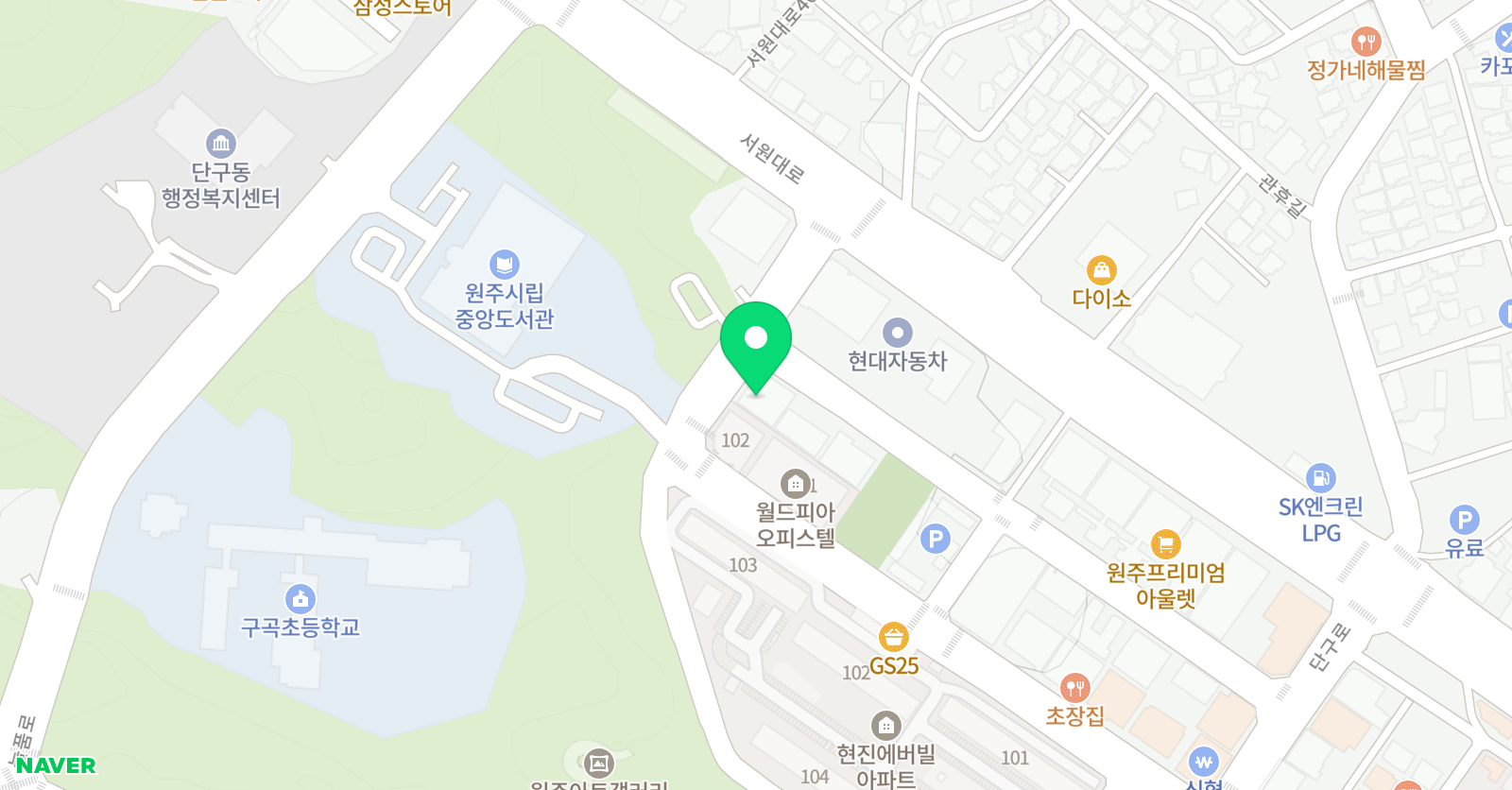 청담 어학원 원주캠퍼스 위치