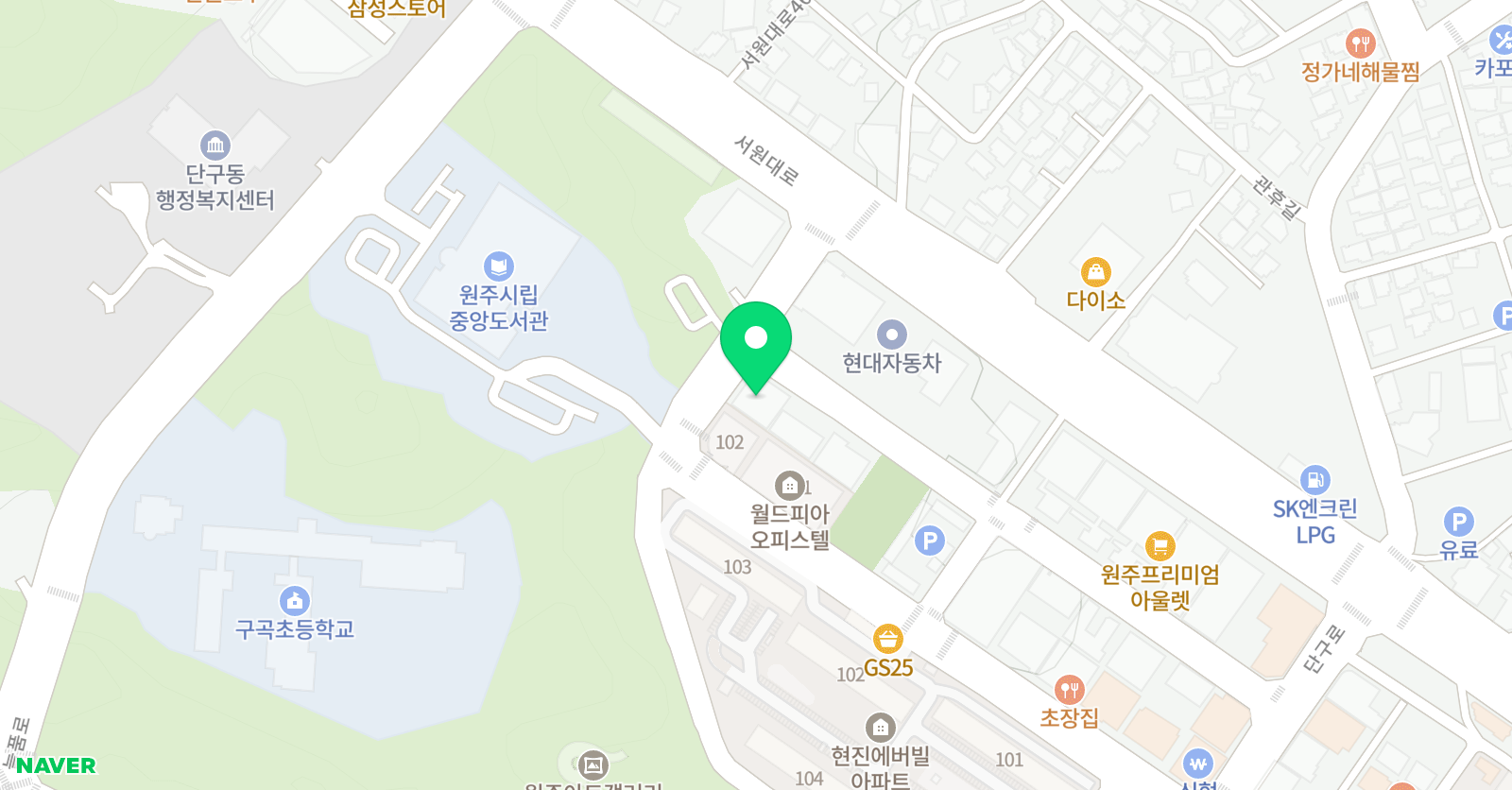 에이프릴 어학원 강원원주캠퍼스 위치