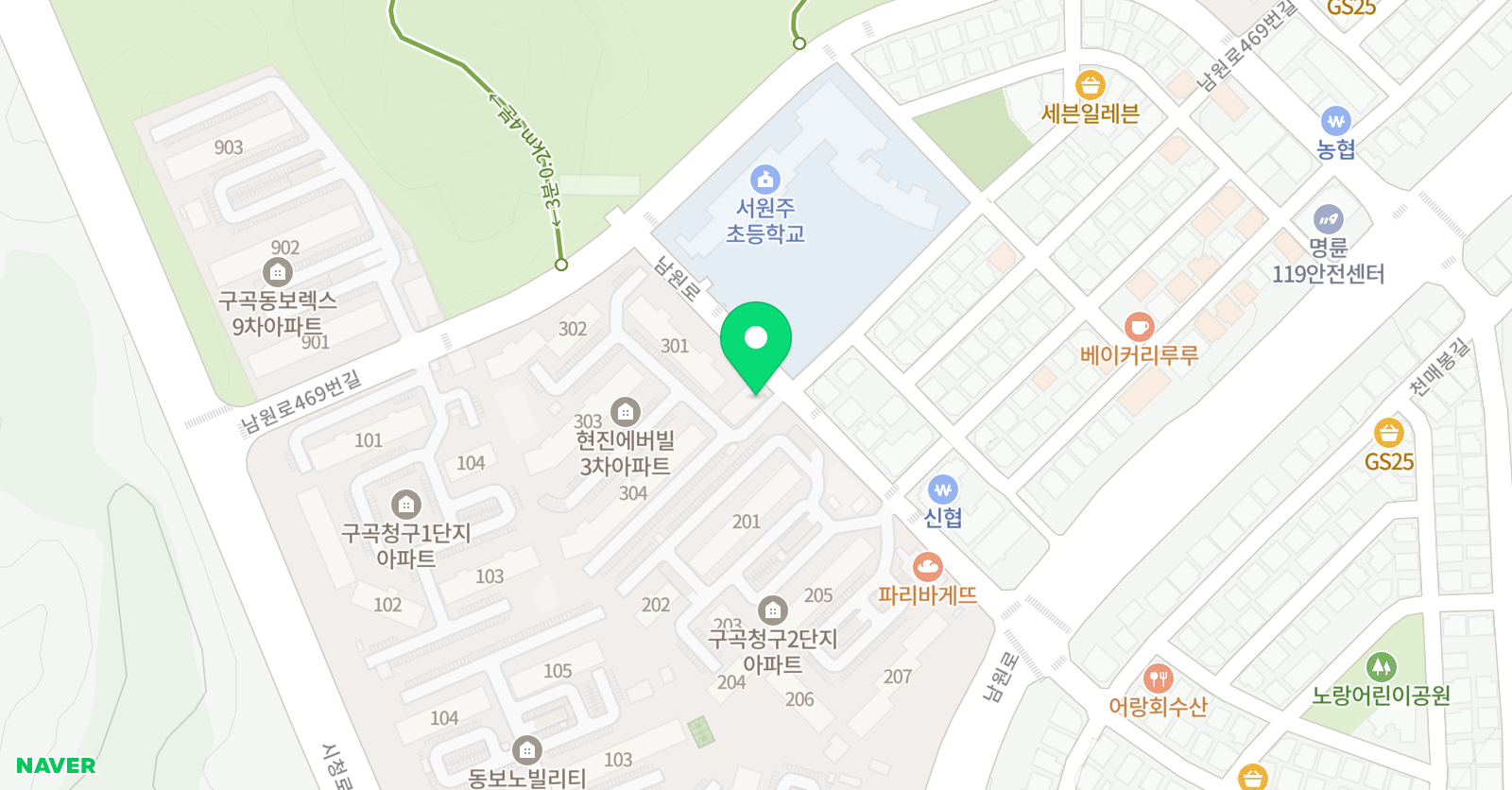 솔향 태권도장 위치