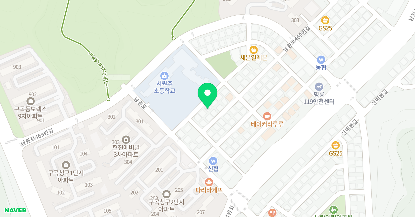오늘의공부 학원 위치
