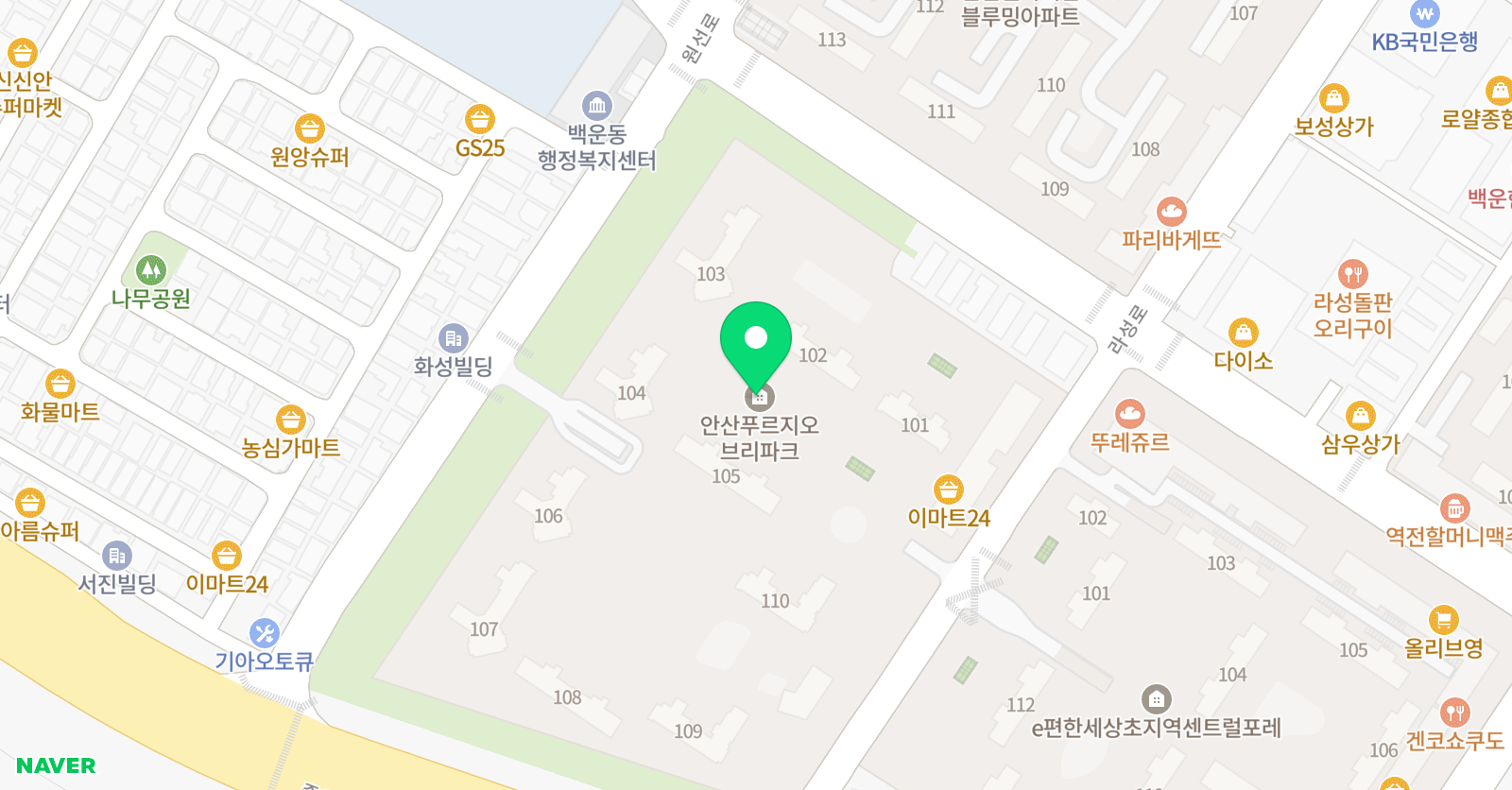 리드인 독서논술 푸르지오브리파크점 위치