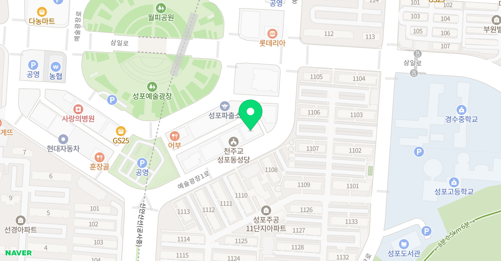 에이닷 영어학원 안산성포지점 위치