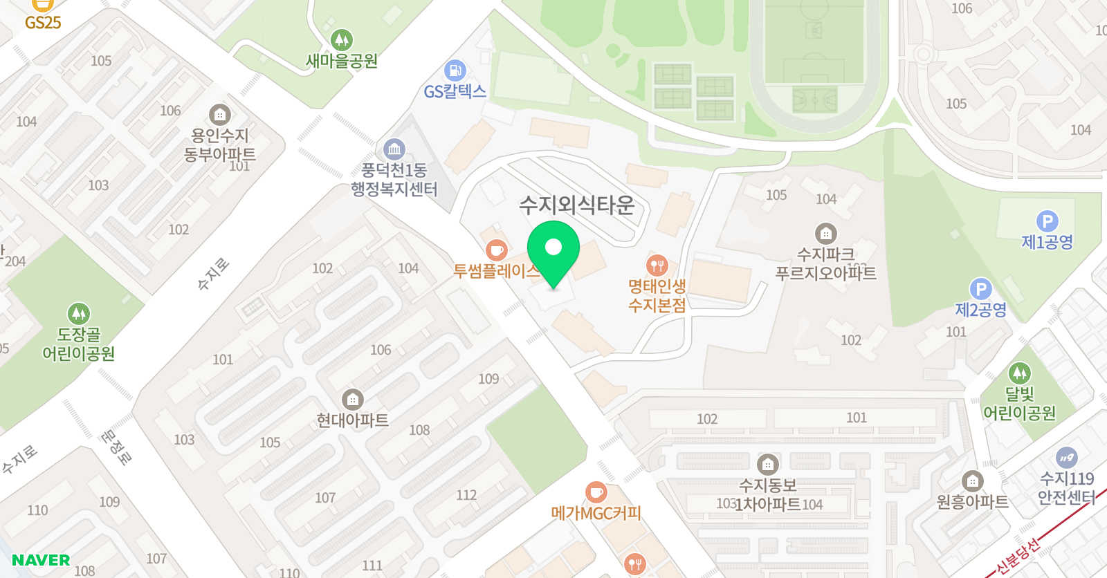 아카데미창 수지점 위치